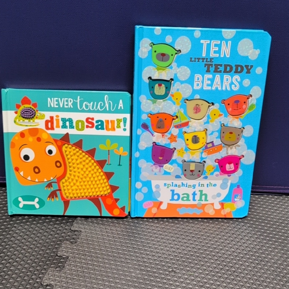 Vibrant Dinosaur and Teddy Bear Book Set for Kids